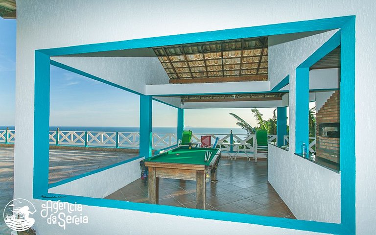 Casa costeira com vista e área gourmet – Borrifos, Ilhabela