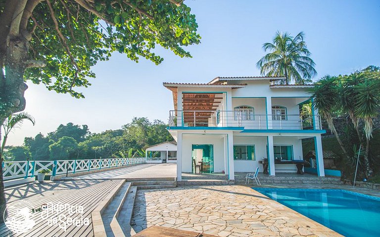 Casa costeira com vista e área gourmet – Borrifos, Ilhabela