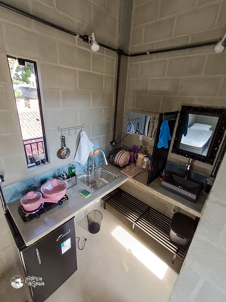 Loft 5 pessoas, perto da praia Curral e cachoeira