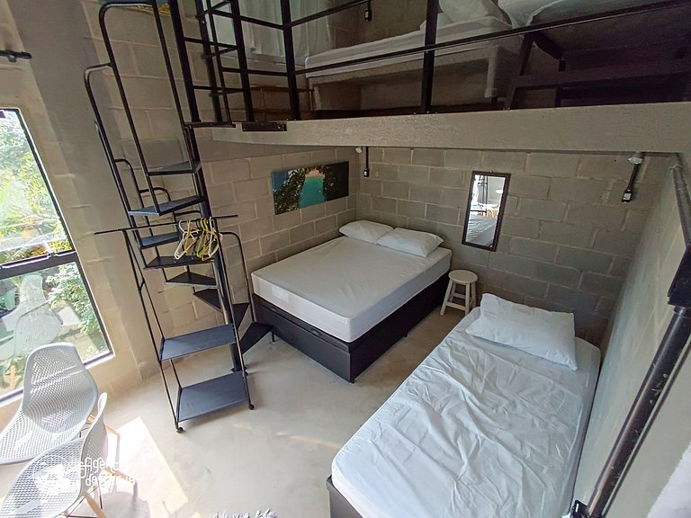 Loft 5 pessoas, perto da praia Curral e cachoeira