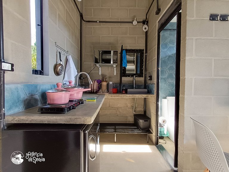 Loft 5 pessoas, perto da praia Curral e cachoeira
