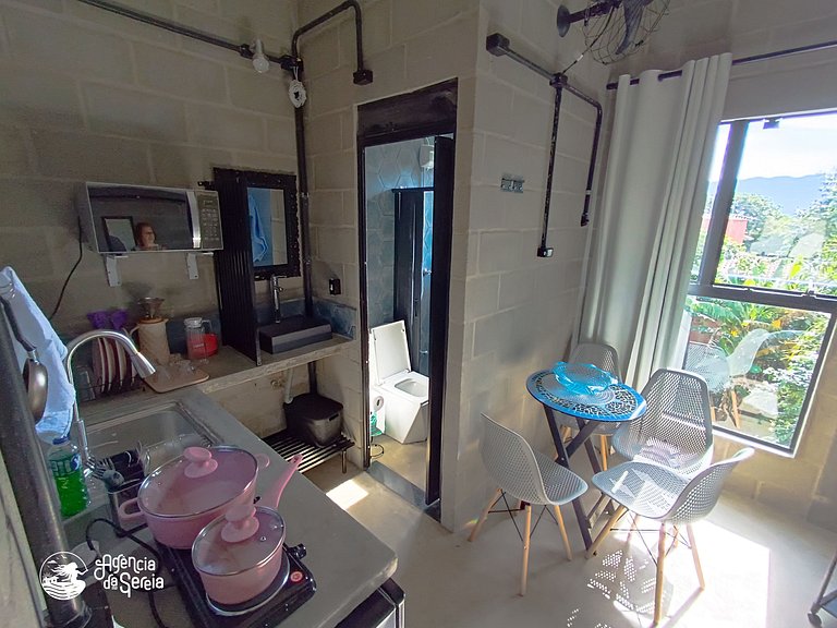 Loft 5 pessoas, perto da praia Curral e cachoeira