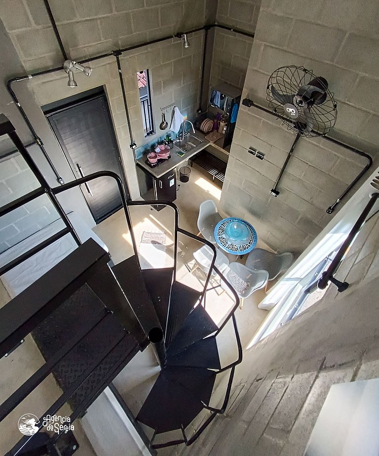 Loft 5 pessoas, perto da praia Curral e cachoeira