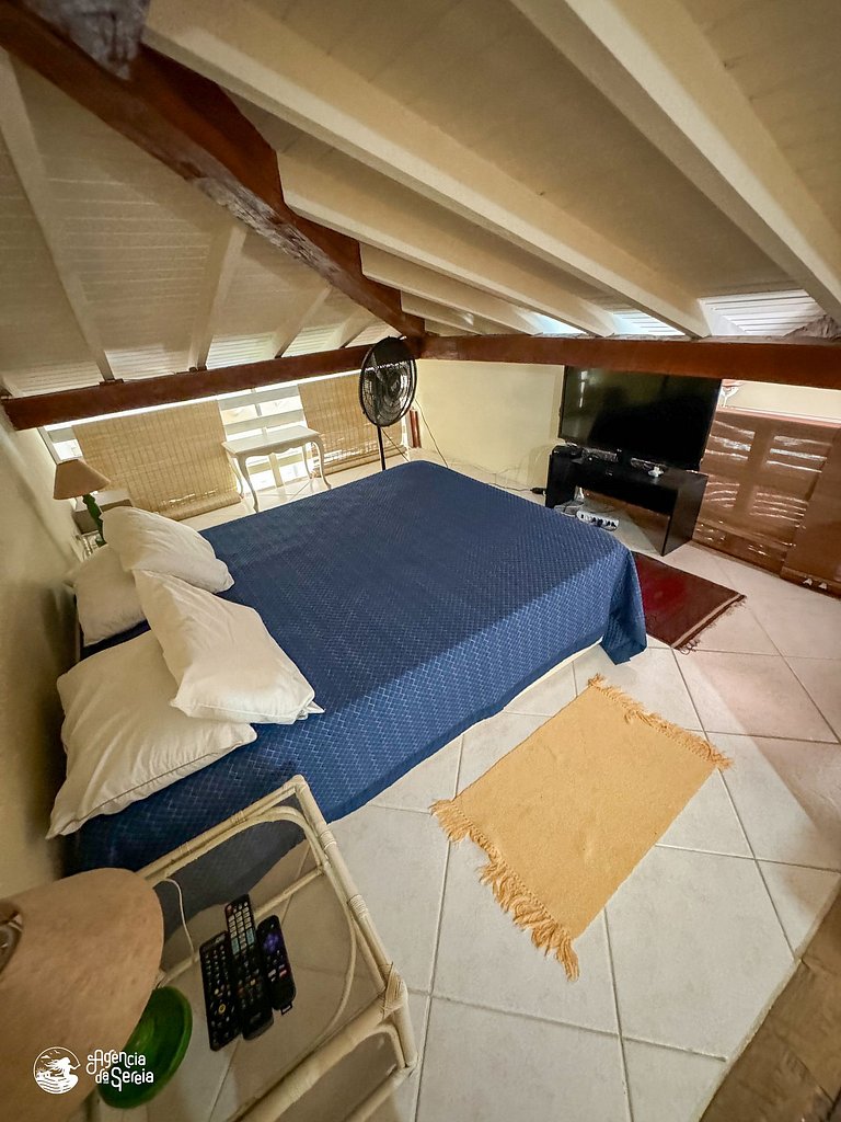 Loft aconchegante para 4p, perto da praia e centro