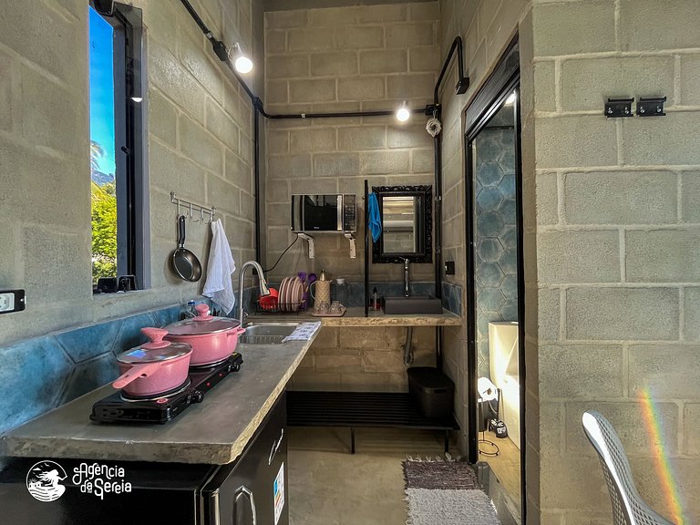Loft 5 pessoas, perto da praia Curral e cachoeira