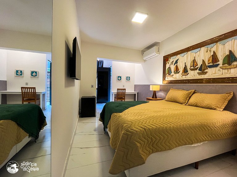 Suíte beira-mar para 2 pessoas, praia do Curral