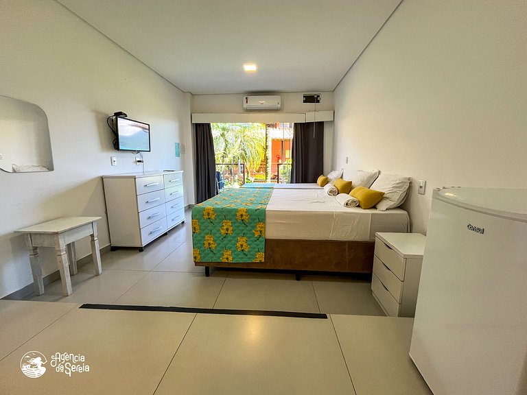 Suíte p 4 pessoas na região central, 500m da praia