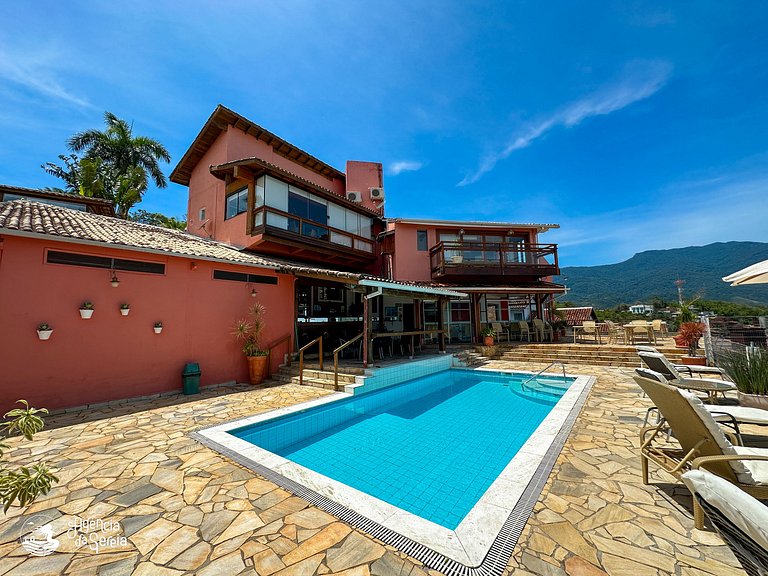 Studio casal c/ piscina no condomínio, 500m praia