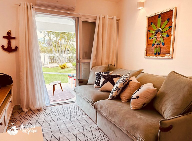 Casa Beira-Mar em condomínio na praia do Arrastão