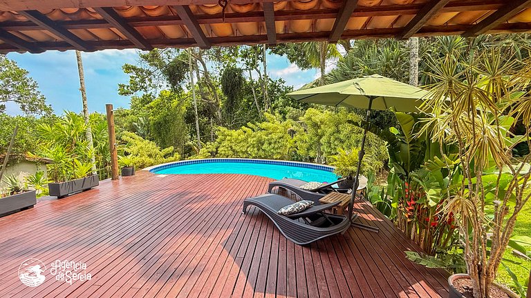 Casa c/ Piscina e vista-mar, na Siriúba, Ilhabela