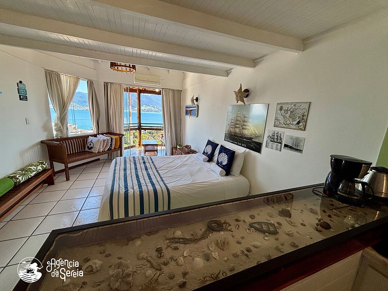 Apartamento com vista para 4 pessoas, 500m praia