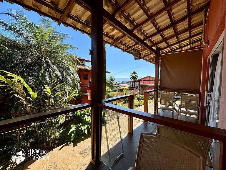 Studio com piscina no condomínio e 500m da praia